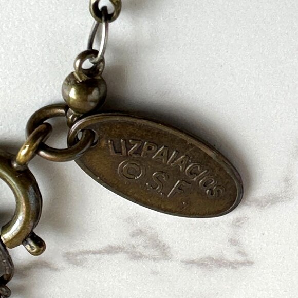 Liz Paiacios Red Rhinestone Lariat Necklace, Vintage Crystal Jewelry - Picture 6 of 8